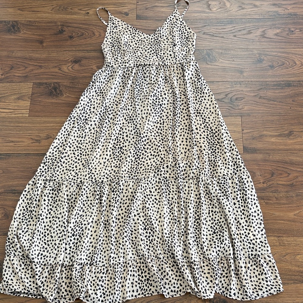 Cupshe Black and White Spotted Maxi Dress